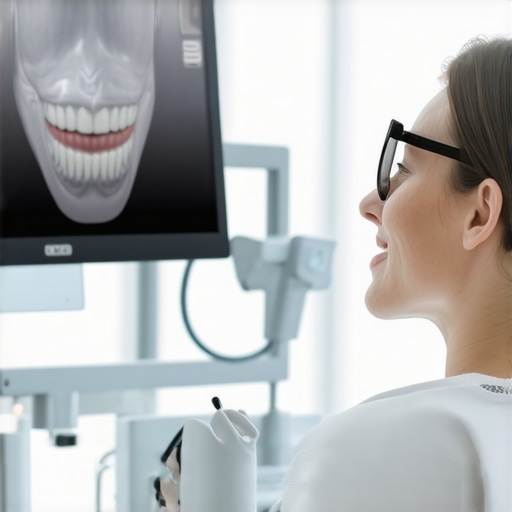 A patient getting a dental crown using high-tech digital imaging