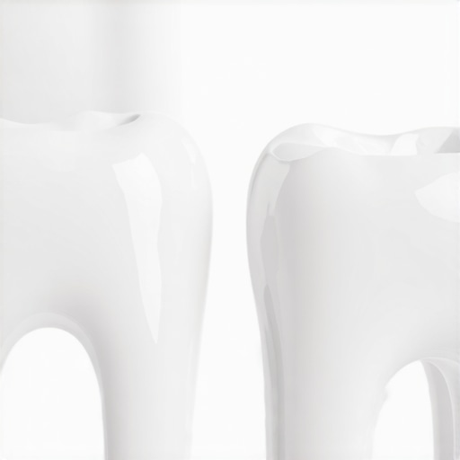 Close-up of a porcelain dental crown showing natural tooth match.