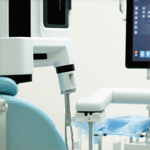 Dentist using digital scanner in a contemporary dental clinic