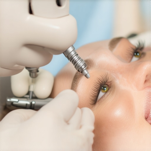 Dentist inspecting a dental crown with close-up view in modern clinic.