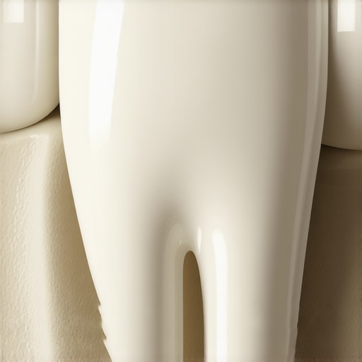Close-up of a zirconia dental crown on molar showing material texture and craftsmanship.