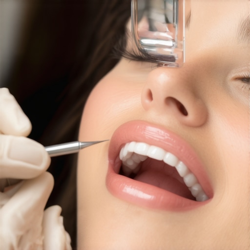 Dentist inspecting a dental crown Dental professional checking a patient's crown for wear