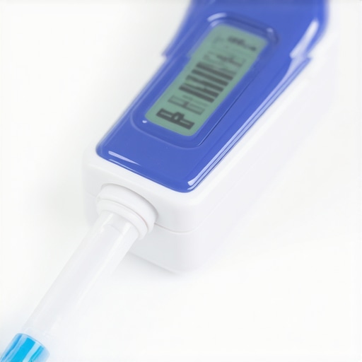 Person using saliva pH tester to monitor oral acidity for dental health.