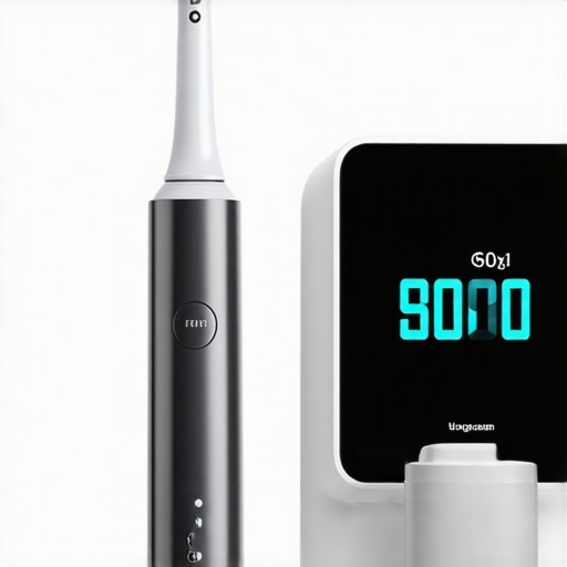 Advanced Ultrasonic Toothbrush for Better Oral Care Close-up of a modern ultrasonic toothbrush with cleaning features