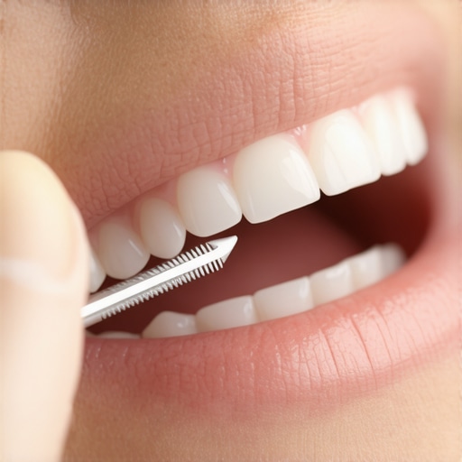 Close-up of dentist applying bioactive resin to a tooth during crown installation