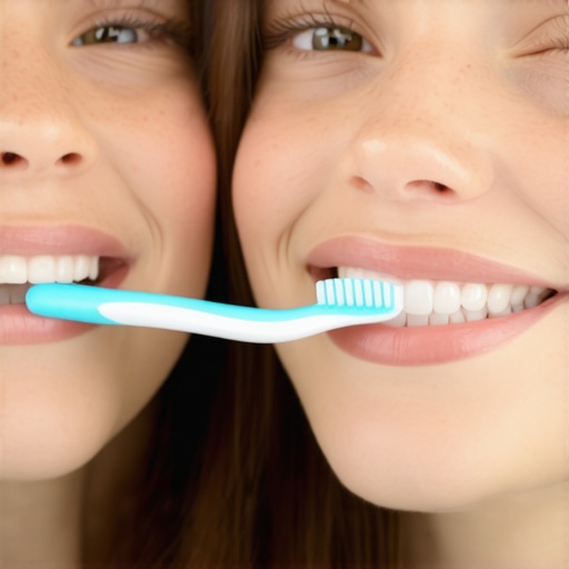 Family demonstrating gentle brushing technique to protect enamel