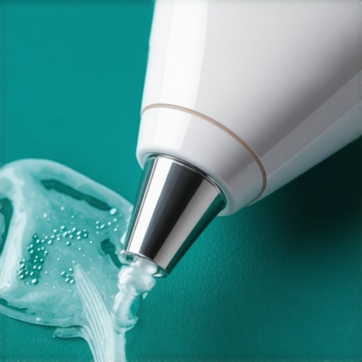 Modern Dental Tools for Longevity Ultrasonic scaler and enzymatic mouthwash showing advanced dental maintenance technology.