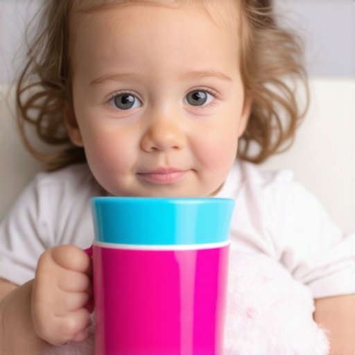 Toddlers Drinking Water at Bedtime Happy toddler drinking water from a colorful cup during bedtime