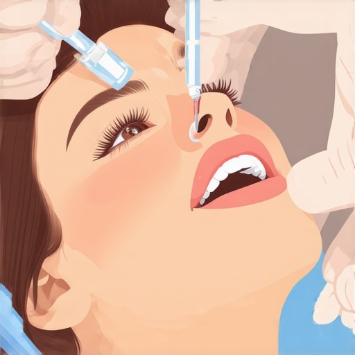 Dental professional replacing a crown in patient’s mouth