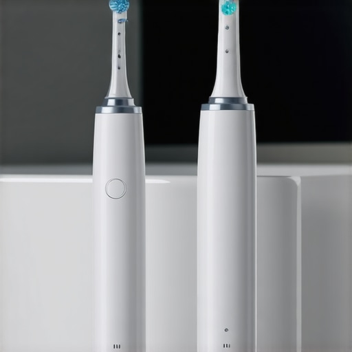 Dental Tools for Oral Care Electric toothbrush and water flosser demonstrating home dental maintenance