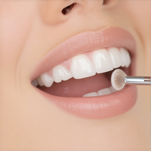 Dentist using digital scanner to capture teeth impressions for porcelain inlay fitting.