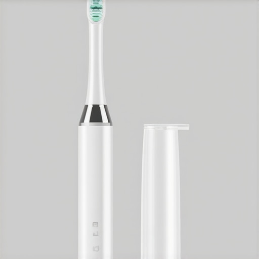 Electric toothbrush and water flosser ready for use on a bathroom counter.