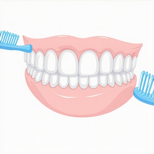 Proper Molars Cleaning Technique Diagram showing how to brush molars with correct angle and motion for effective cleaning.