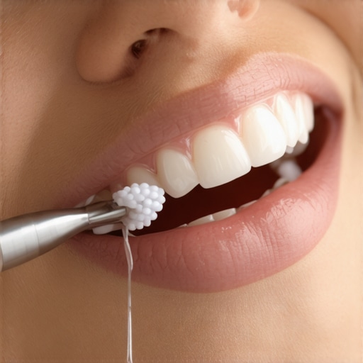 Proper crown cleaning methods Dentist showing correct oral hygiene practices around a dental crown