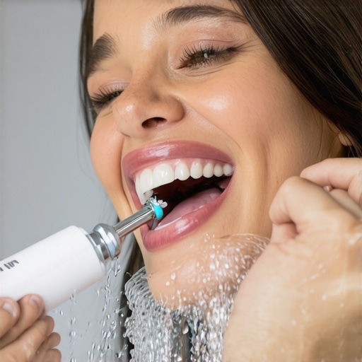 The proper way to use a water flosser for crown care