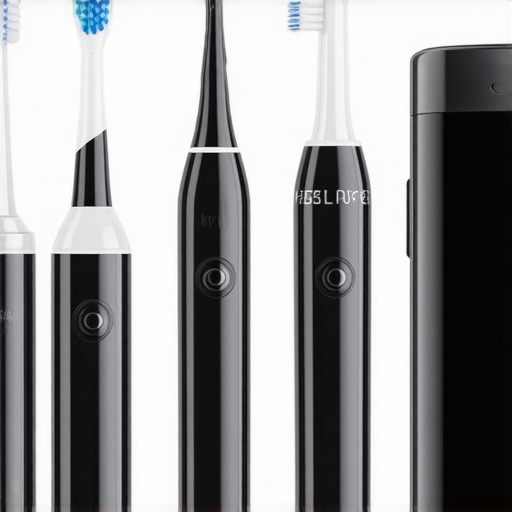 A modern toothbrush, water flosser, and dental imaging device showcasing professional oral care tools.