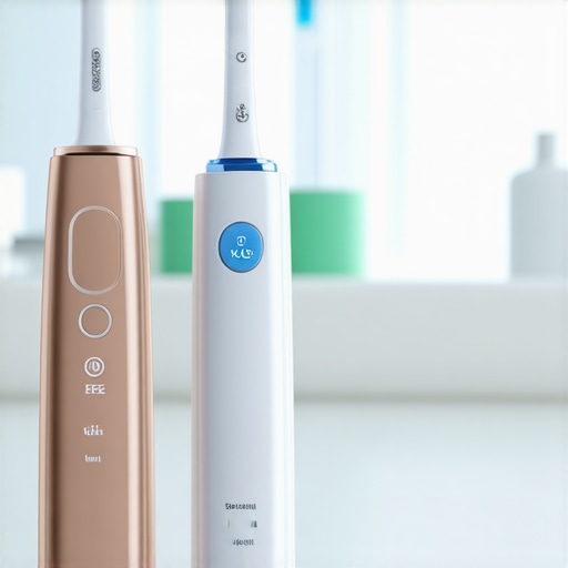 Modern toothbrush and water flosser for dental maintenance.