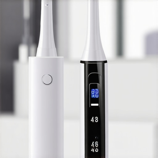 Advanced Dental Tools for Maintenance Electric toothbrush and water flosser on bathroom counter showcasing modern dental maintenance equipment.