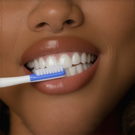Person brushing teeth to improve oral hygiene and freshen breath