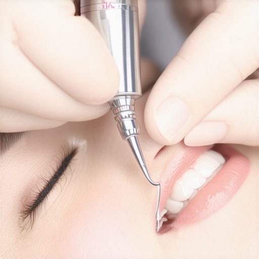 Dental professional explaining crown care to patient