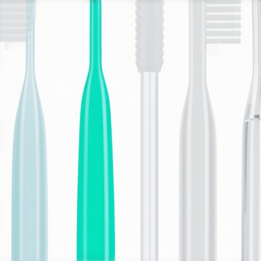 A set of dental tools like interdental brushes, water flosser, and remineralization gel arranged for oral health care.