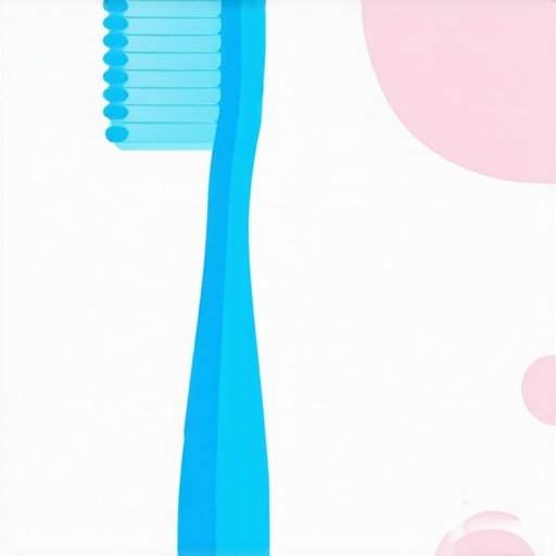 Illustration of a person brushing teeth gently with a soft toothbrush