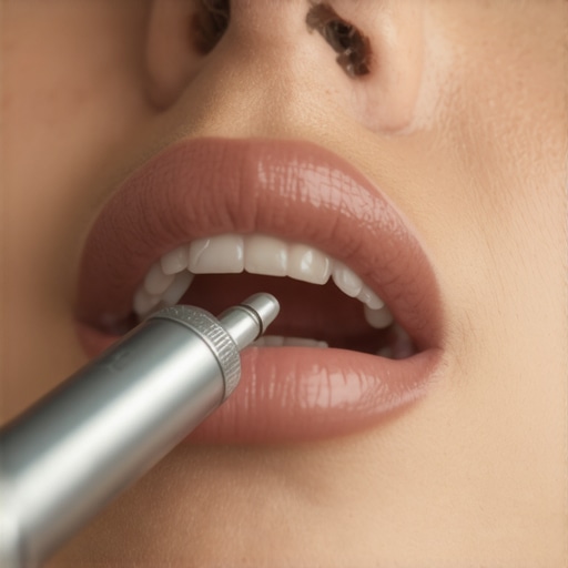 Person examining their teeth with a modern intraoral camera