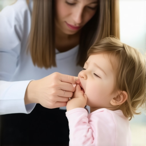 Parent and child practicing nasal breathing exercises together