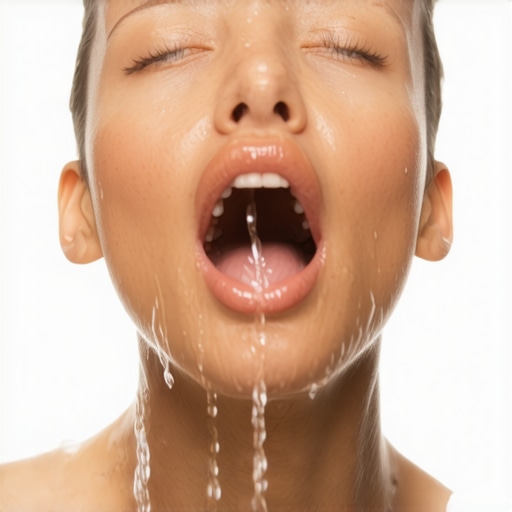 Person rinsing mouth with water to protect teeth from acidity