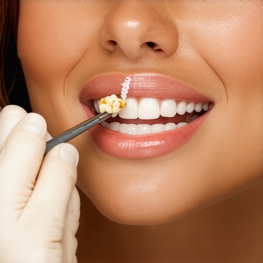 The safest way to remove a popcorn kernel stuck in your gum