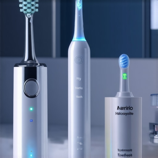 Advanced Dental Care Tools for Sensitive Teeth Sonic toothbrush and water flosser on a bathroom counter