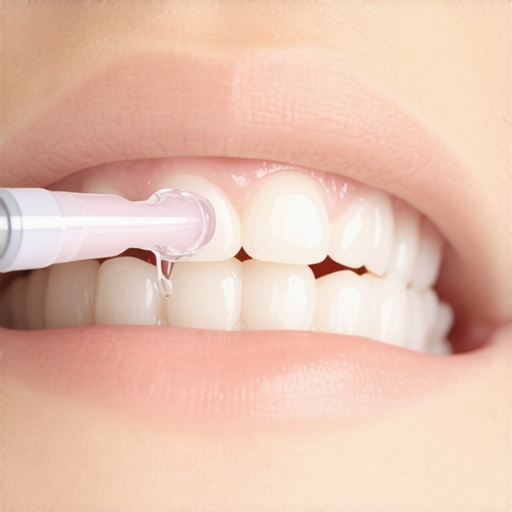 Professional application of resin infiltration on a child's molar to repair hypomineralized enamel spots.