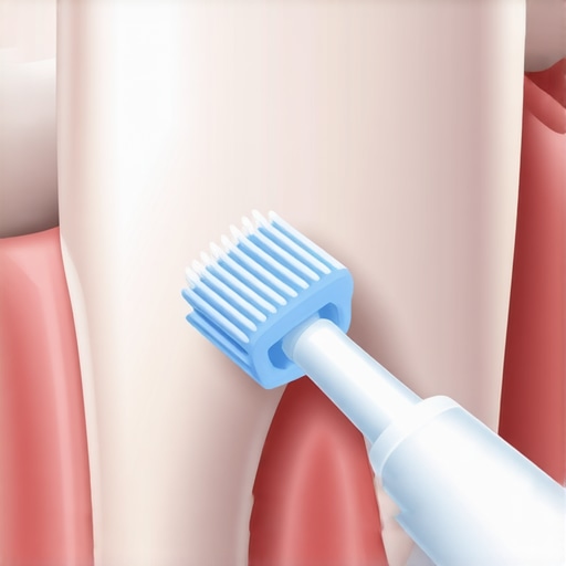 Close-up illustration of a dental crown and gum line maintenance