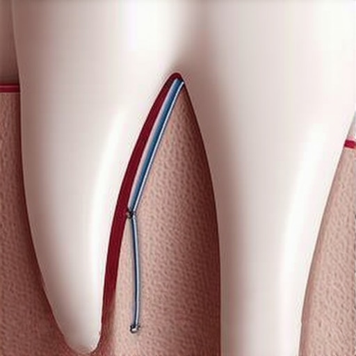 Diagram showing how to clean the margin of a dental crown to prevent secondary cavities.