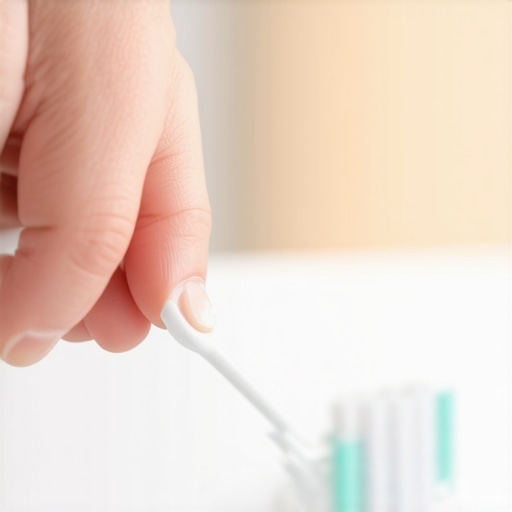 Close-up of toothpaste on a finger for targeted sensitivity relief