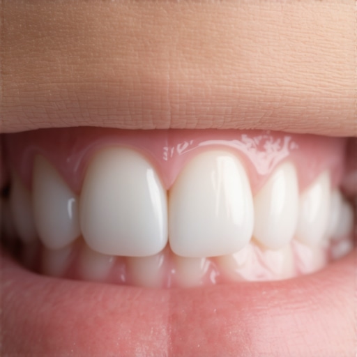 A close-up view of a child's front tooth showing gray discoloration after an injury.