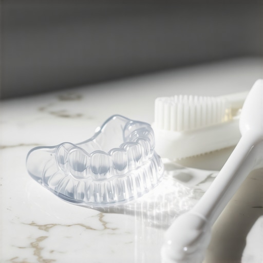 Custom Dental Night Guard for Bruxism Protection A clear dental night guard used to protect teeth from grinding and clenching due to stress.