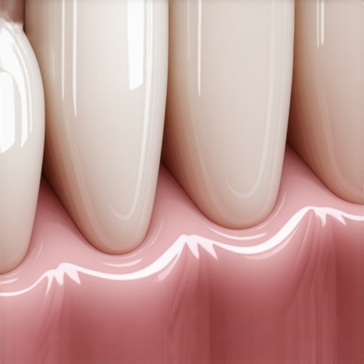 Close-up illustration of a dental crown meeting the gum line to show the importance of cleaning the margin.