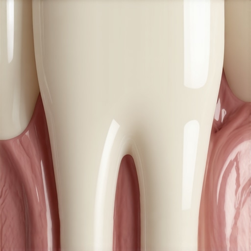 Macro view of a dental crown showing the seal at the gumline