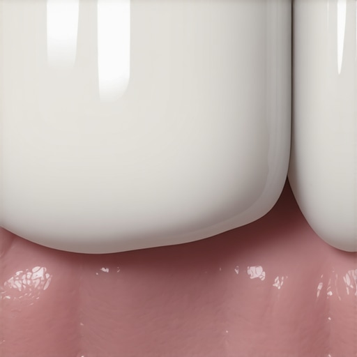 Close-up of a dental crown margin meeting the gum line