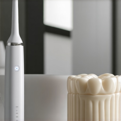 Essential Dental Tools for Long-Term Maintenance Modern electric toothbrush with pressure sensor for enamel protection