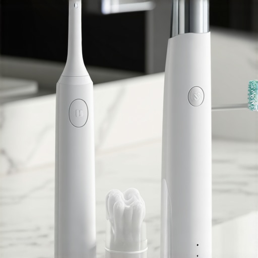 Essential Home Dental Maintenance Tools Custom dental night guard and electric toothbrush used for maintaining crowns and gum health.