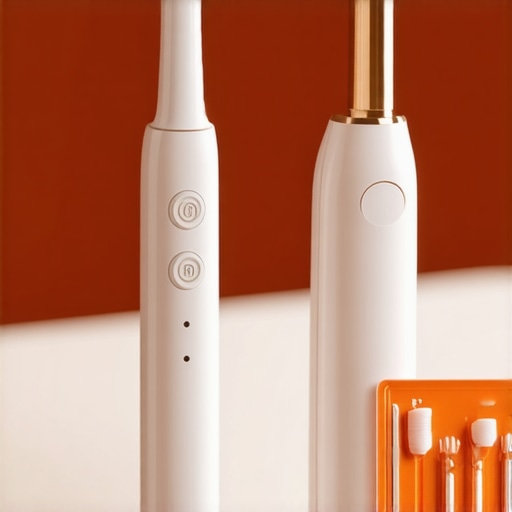 Modern dental tools including a water flosser and electric toothbrush for long-term oral health