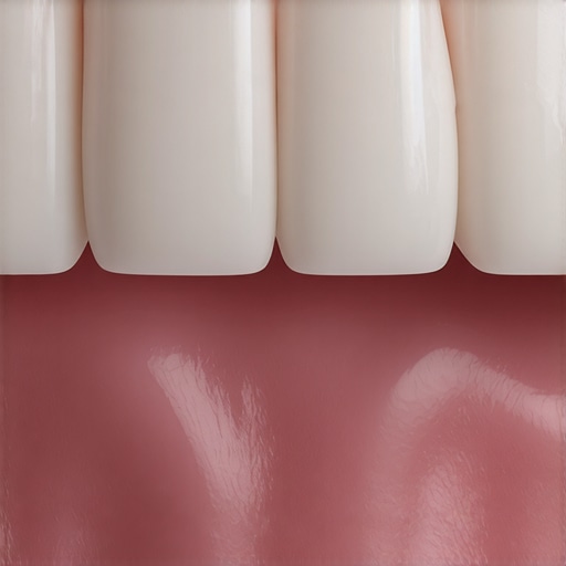 Close-up of a perfectly sealed dental crown margin with healthy gum tissue.