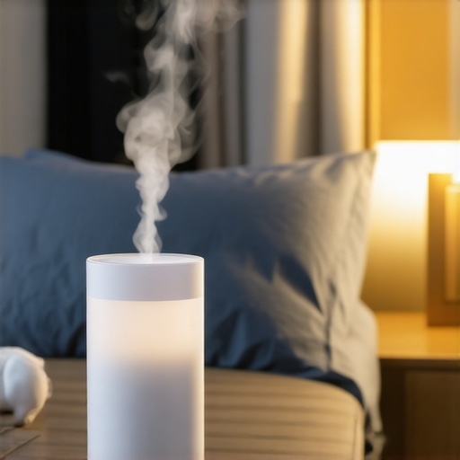 Improving sleep environment for better oral health A humidifier and glass of water on a nightstand