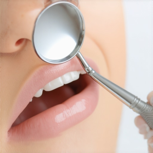 Close-up of dental crown inspection for leaks and cement failure