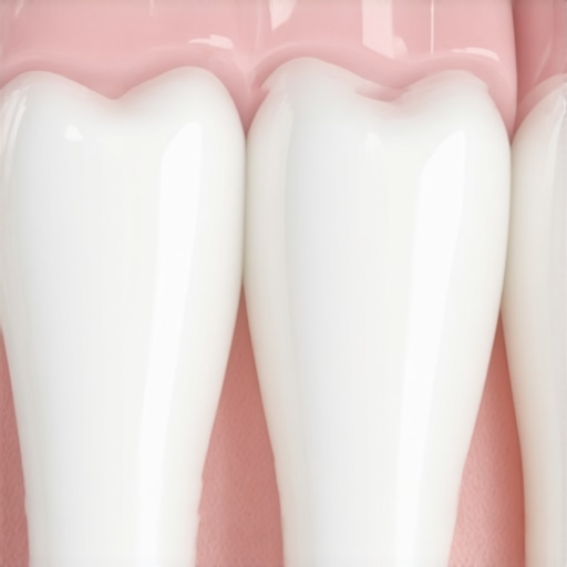 Detailed view of a dental crown showing the precise marginal fit against the gum line.