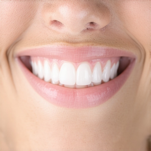 A clear view of a dental crown meeting the gum line, showing healthy tissue and proper margin fit.