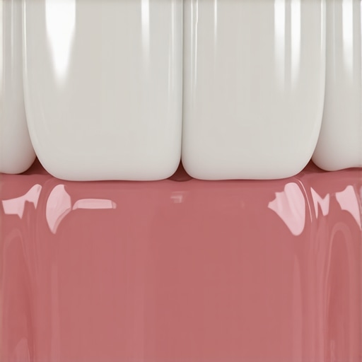 Close-up view of a porcelain dental crown illustrating proper margin fit and texture.