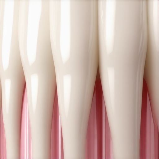 Close up of a high quality dental crown showing a perfect seal at the gum line.